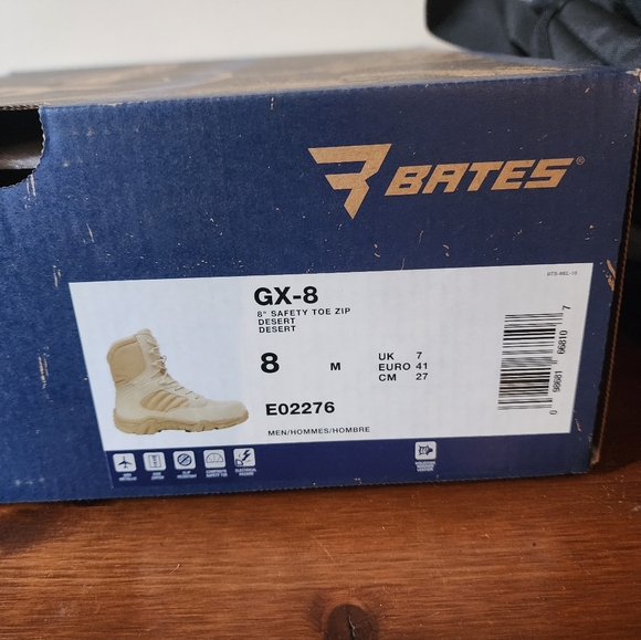 Bates Mens GX-8 Composite Toe Side-Zip Work Boot Desert Tan - E02276 - Picture 2 of 3